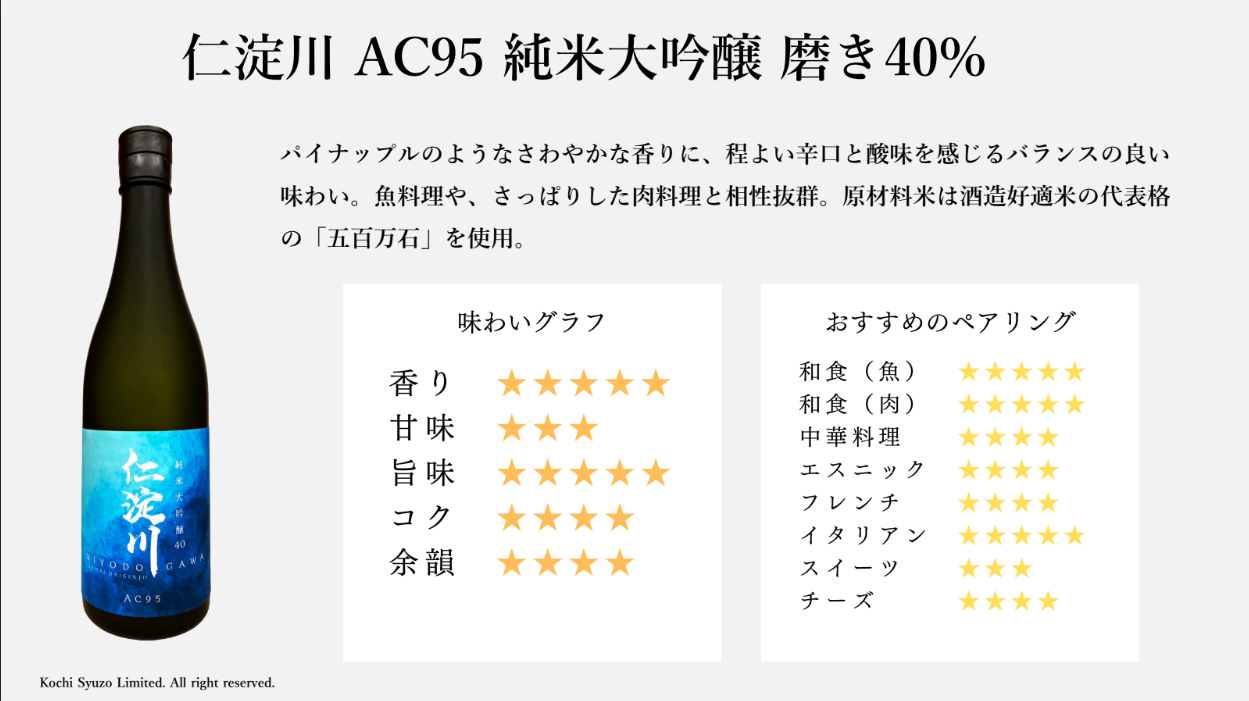 仁淀川 AC95 純米大吟醸40%